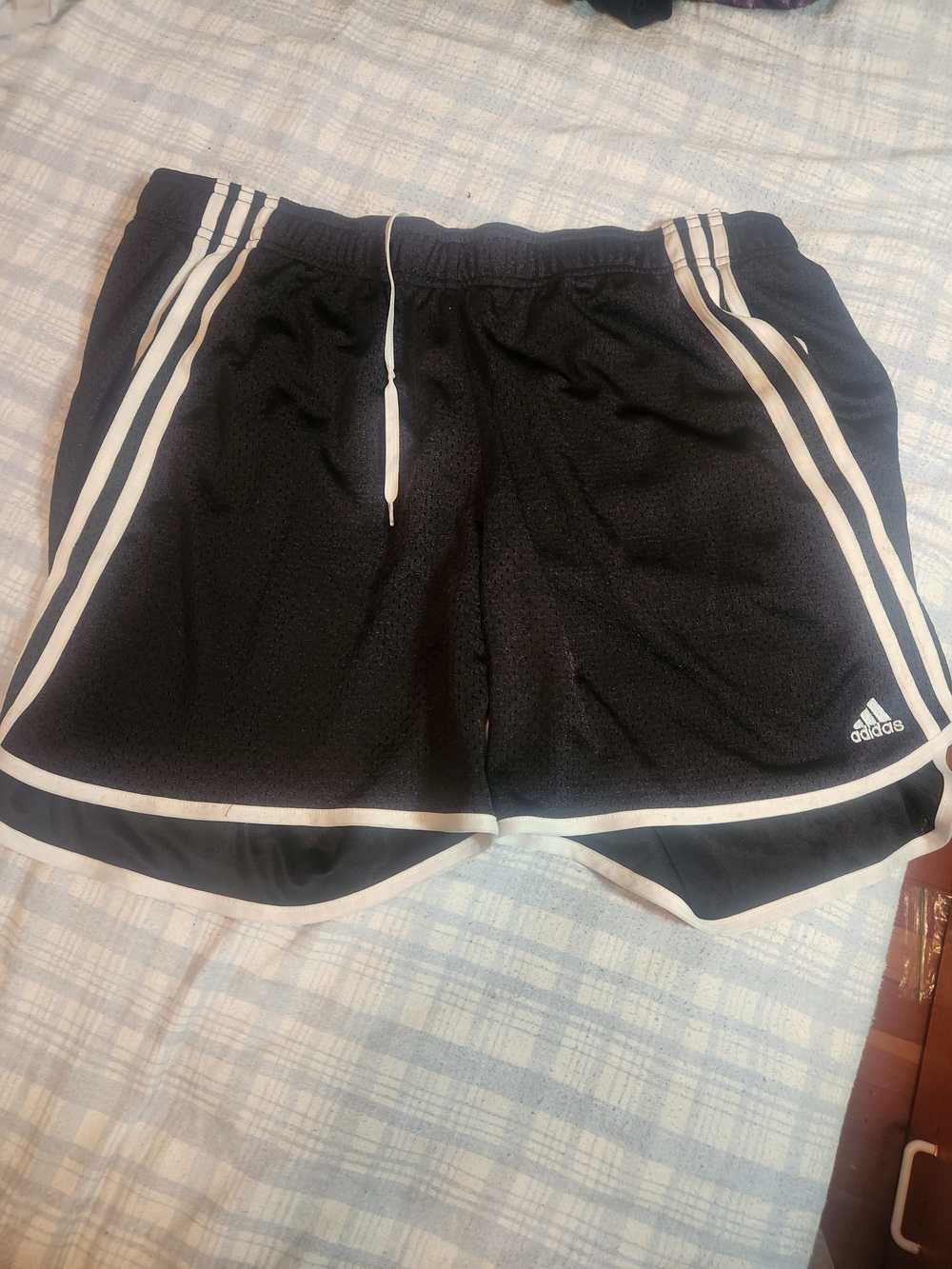 adidas Black Athletic Shorts with White Stripes